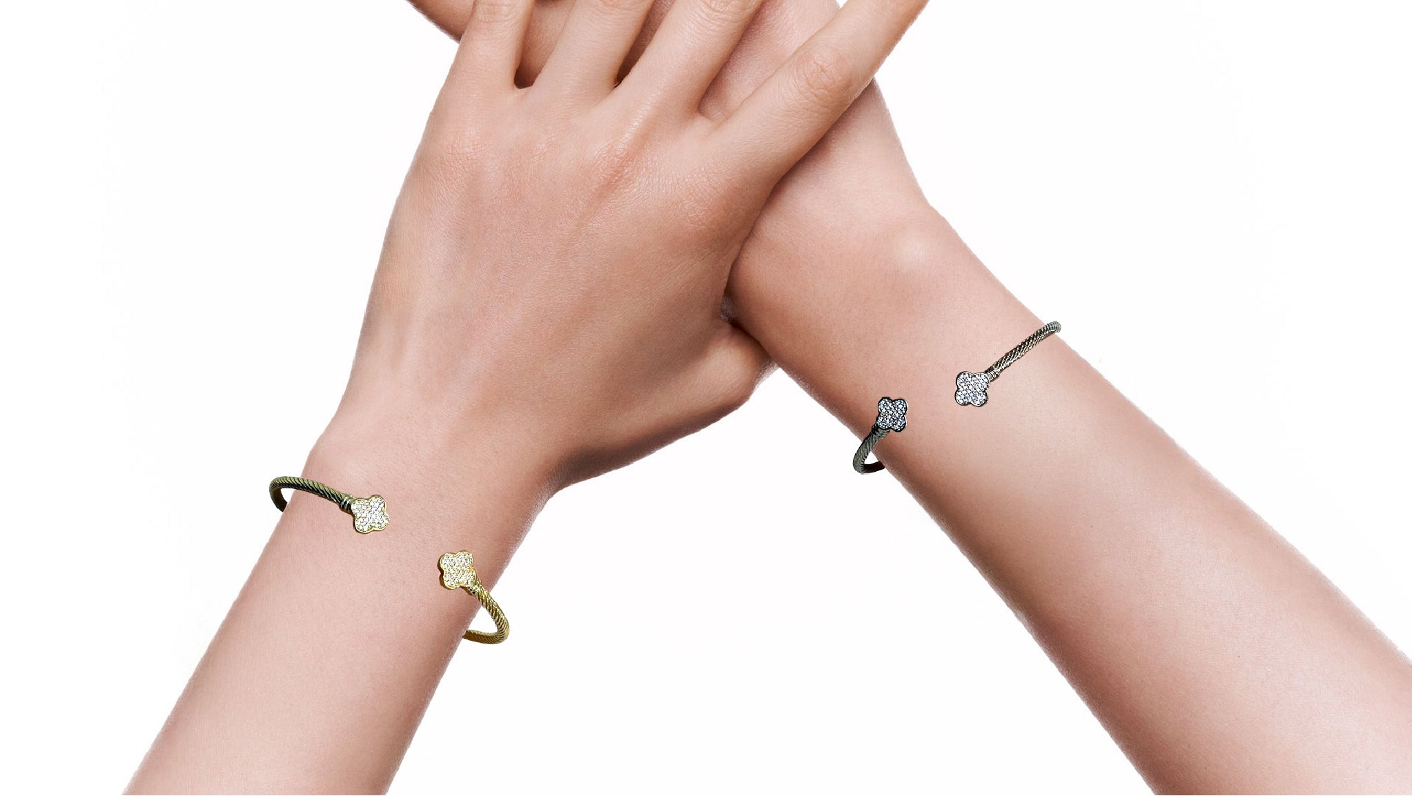 Pave Clover Cuff