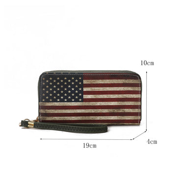 Uriel Vegan Leather Womenâ€™s FLAG Wristlet Wallet