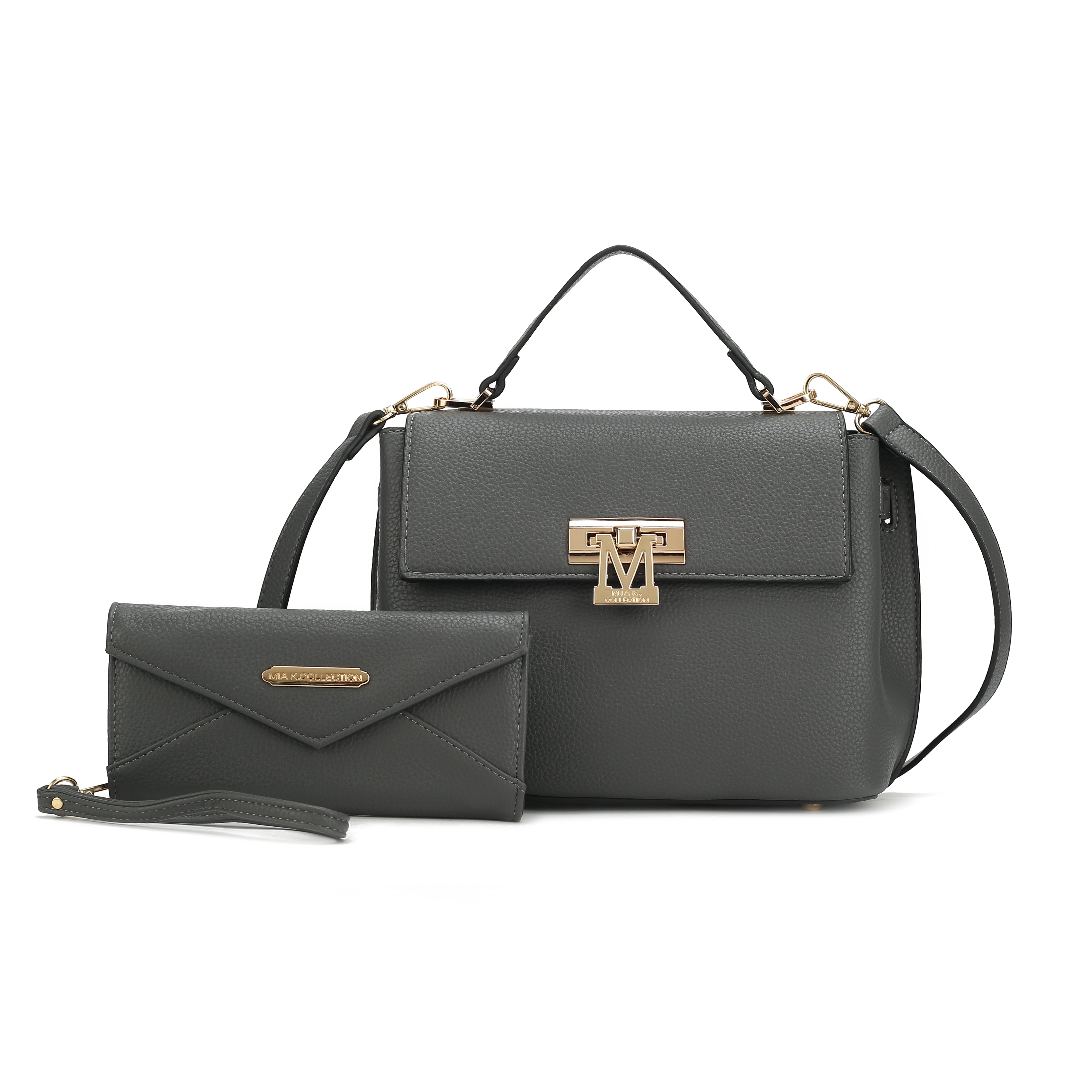 MKF Collection by Mia K. Hadley Satchel Bags for Women, Vegan Leather Work bag Top-Handle Shoulder bag Crossbody