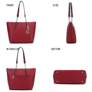 Ximena Vegan Leather Womenâ€™s Tote Handbag & Wristlet Wallet 2 pcs
