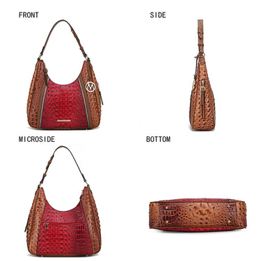 Becket Faux Crocodile-Embossed Vegan Leather Women's Shoulder Handbag