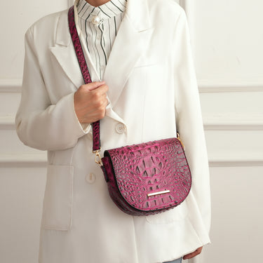 Amalia Solid Croc Crossbody Bag