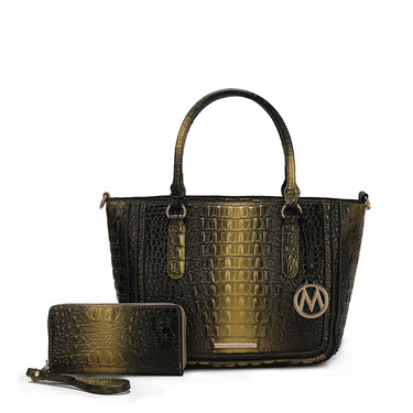Bonnie Croc-Embossed Handbag and Set