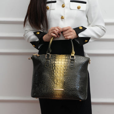 Liora Croc-Embossed Tote Bag and Set