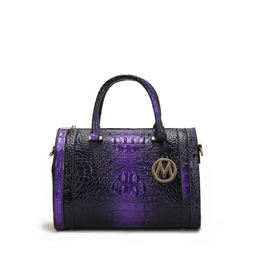 Usal Croc-Embossed Satchel Bag