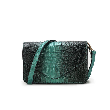 Vanta Croc-Embossed Saddle Bag