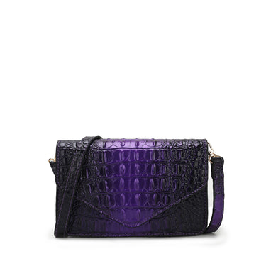 Vanta Croc-Embossed Saddle Bag