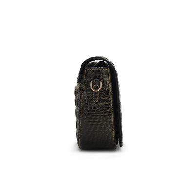 Amalia Croc-Embossed Crossbody Bag