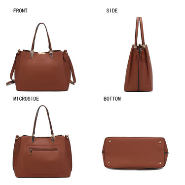 Kane Vegan Leather Women's Satchel Handbag With Wallet 2 pcs