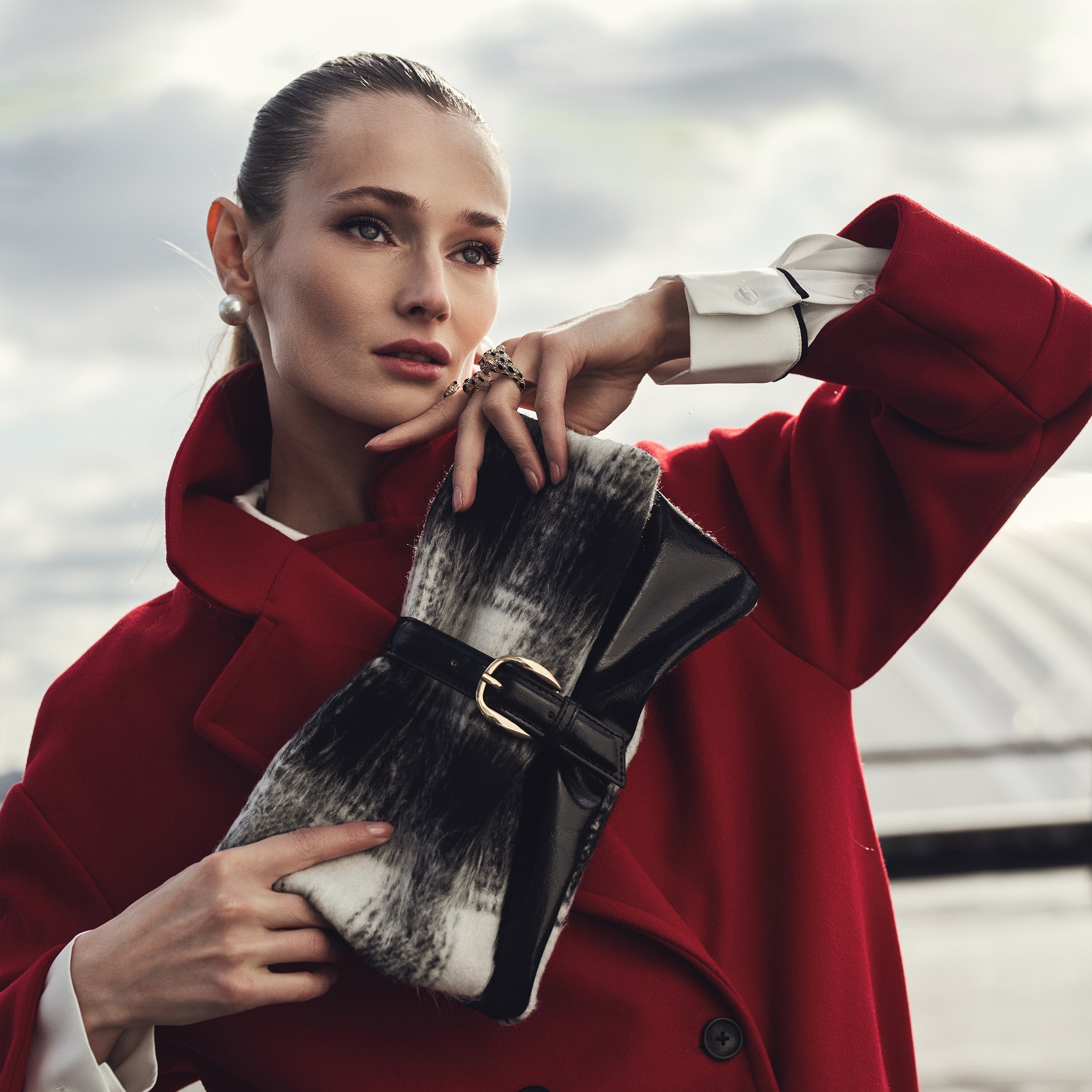 Koumei Faux Fur Clutch Bag