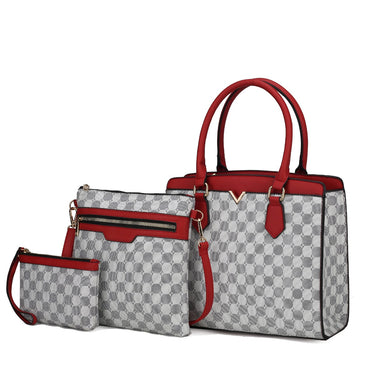 Finnley Vegan Leather Womenâ€™s 3 PCS Satchel Bag, Crossbody & Wristlet