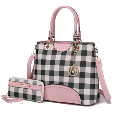 Gabriella Checkers Handbag with Wallet