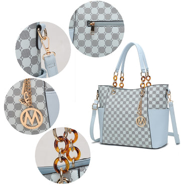 Merlina Vegan Leather Women's Tote Handbag With Wallet 2 pcs