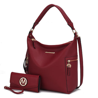 Ophelia Vegan Leather Womenâ€™s Hobo Handbag With Wallet 2 pcs