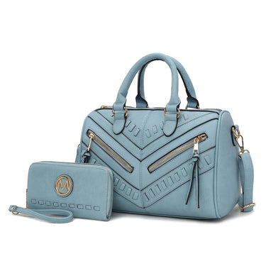 Lara Vegan Leather Women's Satchel Handbag & Wristlet Wallet 2 pcs