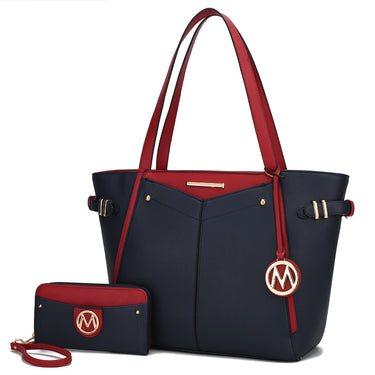 Morgan Vegan Leather Women's Tote Bag & Wristlet Wallet 2 pcs Set