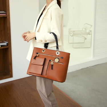 Julia Vegan Leather Color-block Women's Satchel Handbag